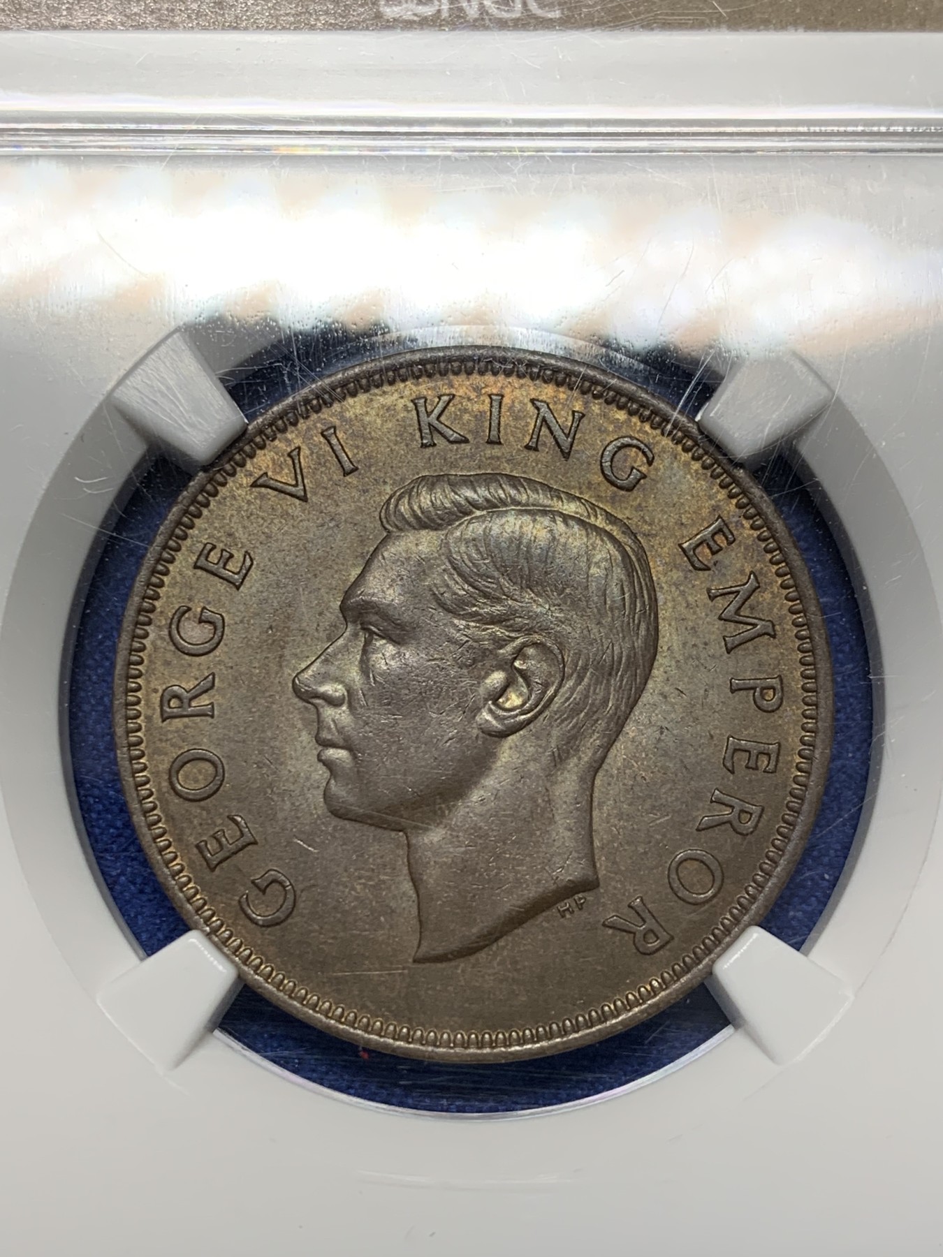 《竞宝斋》第209场-周日，周一 2场 (全场包邮) NGC MS63BN 新西兰1941年乔六1便士铜币