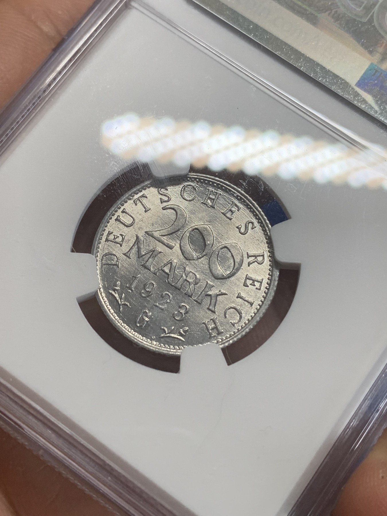 《竞宝斋》第209场-周日，周一 2场 (全场包邮) NGC MS64 德国1923G 魏玛200马克紧急状态币