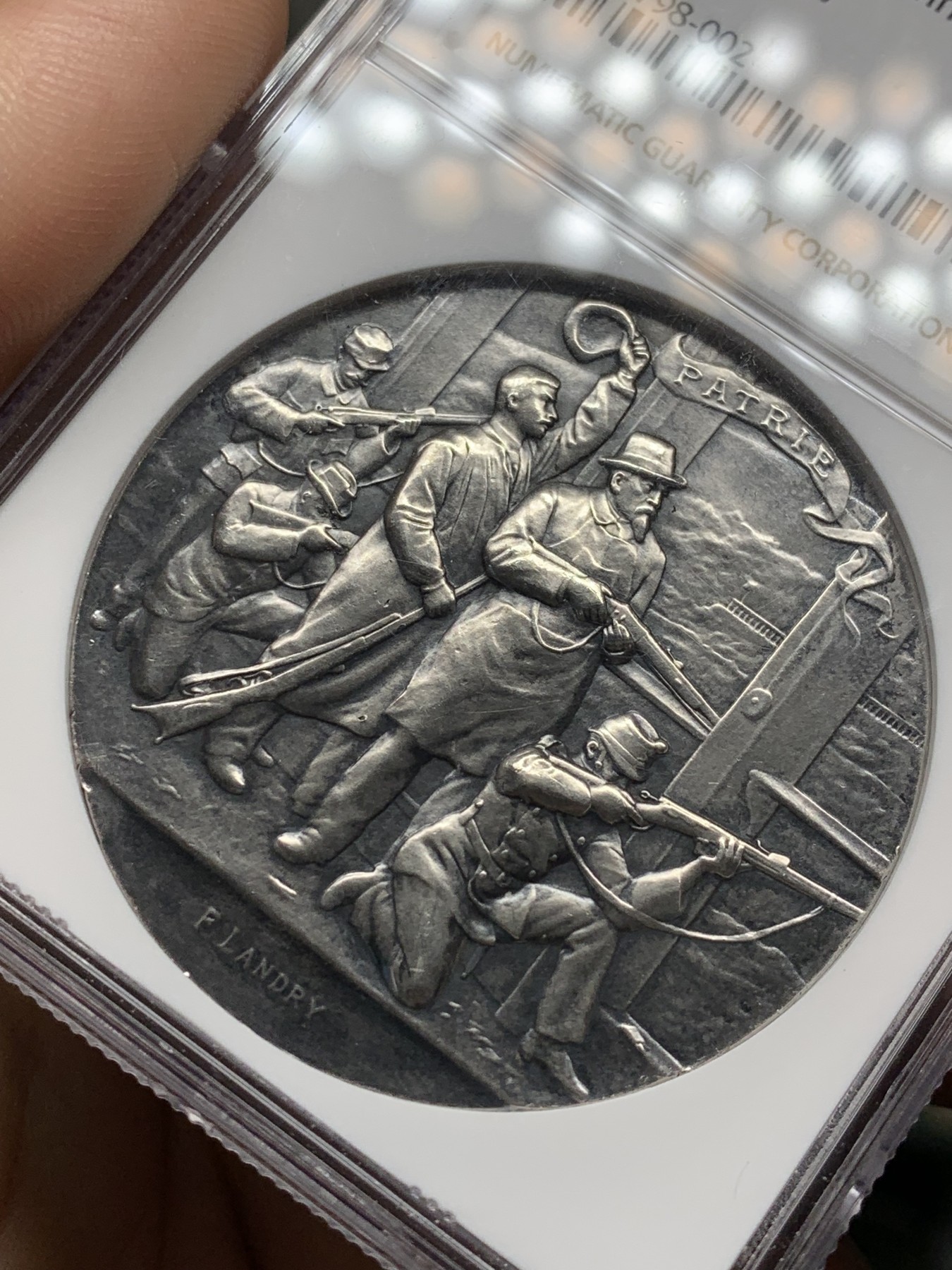 《竞宝斋》第209场-周日，周一 2场 (全场包邮) NGC MS61 热门品种 1898年 瑞士纳沙泰尔射击节银章 rich编号970C, 发行量4250枚 存世量低于500枚