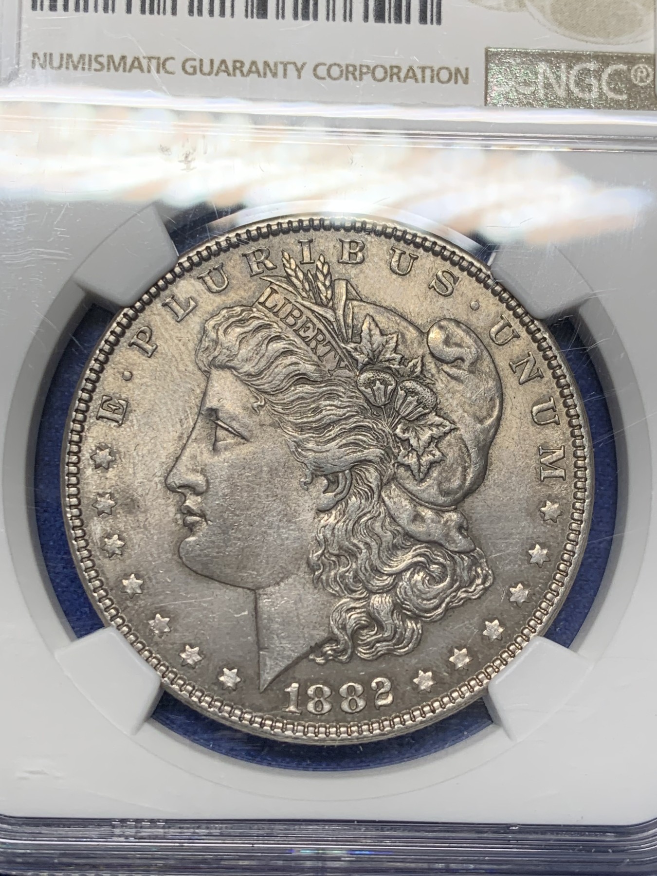 《竞宝斋》第209场-周日，周一 2场 (全场包邮) NGC MS63 美国1882年摩根银币，味道很舒服，很少见这种味道的摩根。