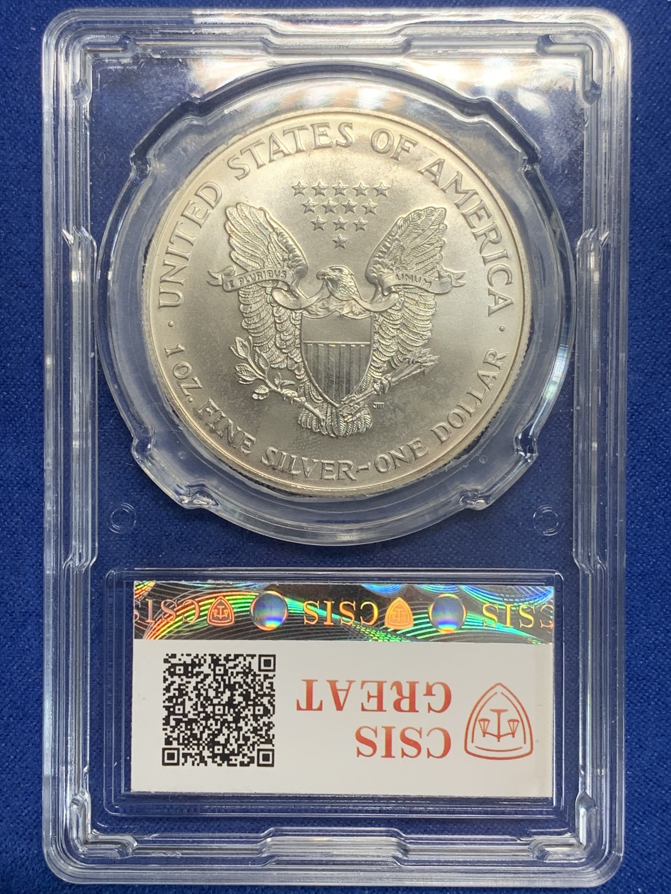 《竞宝斋》第209场-周日，周一 2场 (全场包邮) CSIS 评级 美国 1996 行走女神 1美元大银币31.1克 999银