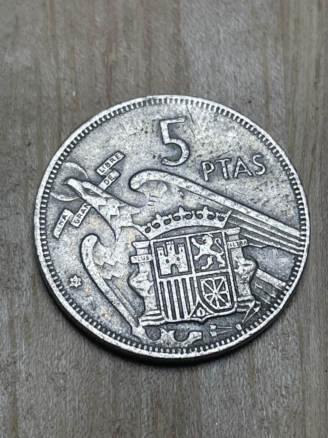 神仙姐姐散币专场第四期（无佣金，预留一期） 1957年西班牙5比塞塔