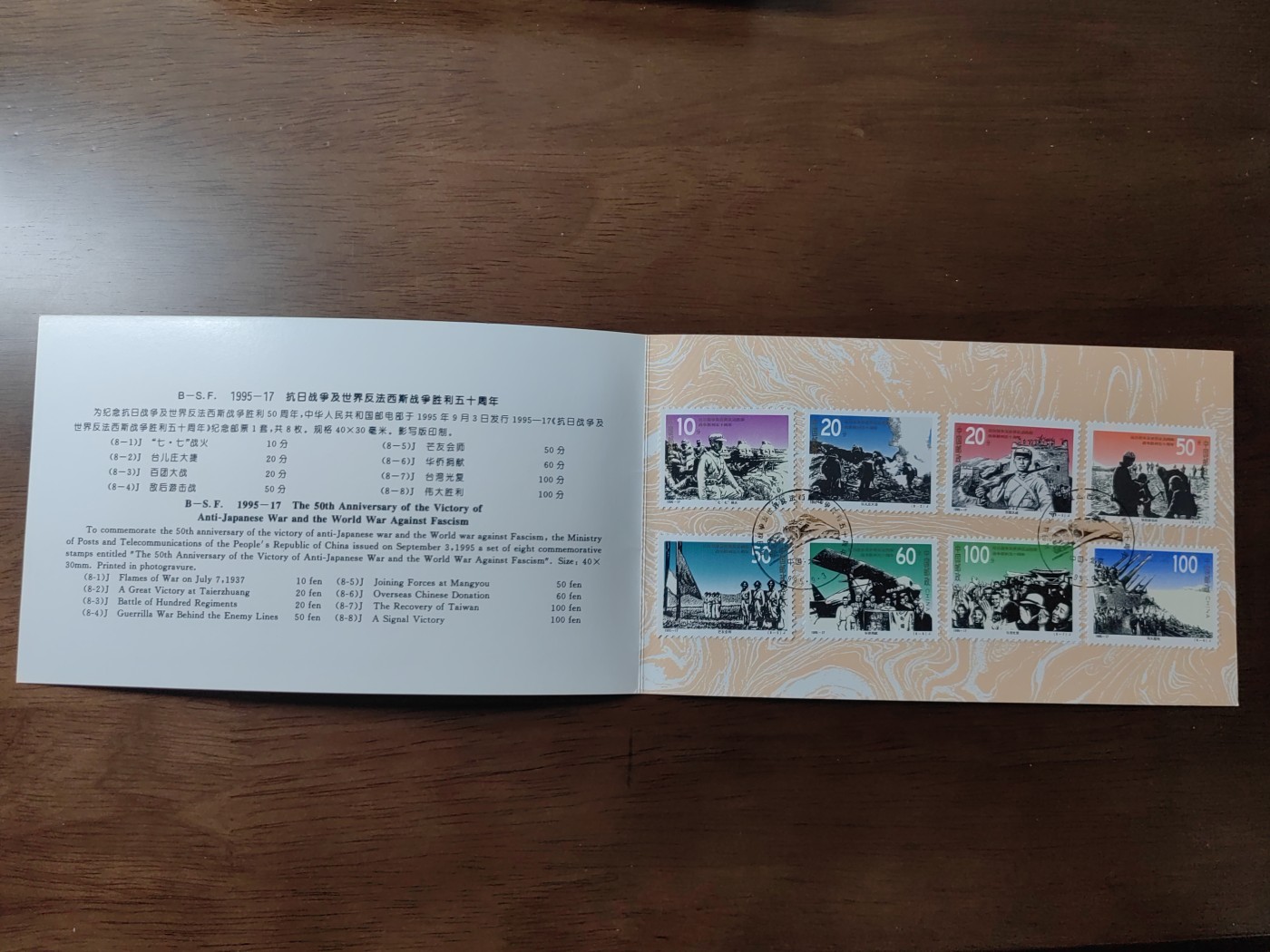 中国：纪念邮折专场（秒杀）第①⑦场 1995-17   抗日战争及世界反法西斯战争胜利50周年