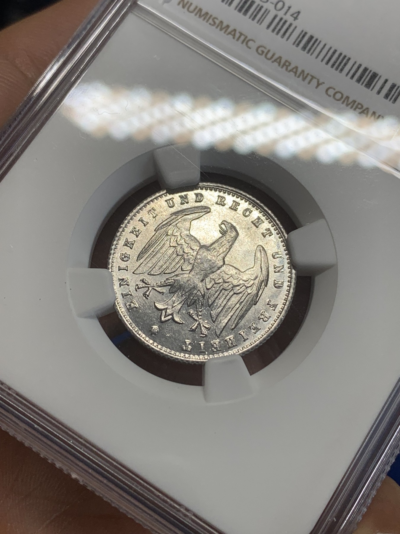 《竞宝斋》第209场-周日，周一 2场 (全场包邮) NGC MS64 德国1923G 魏玛200马克紧急状态币