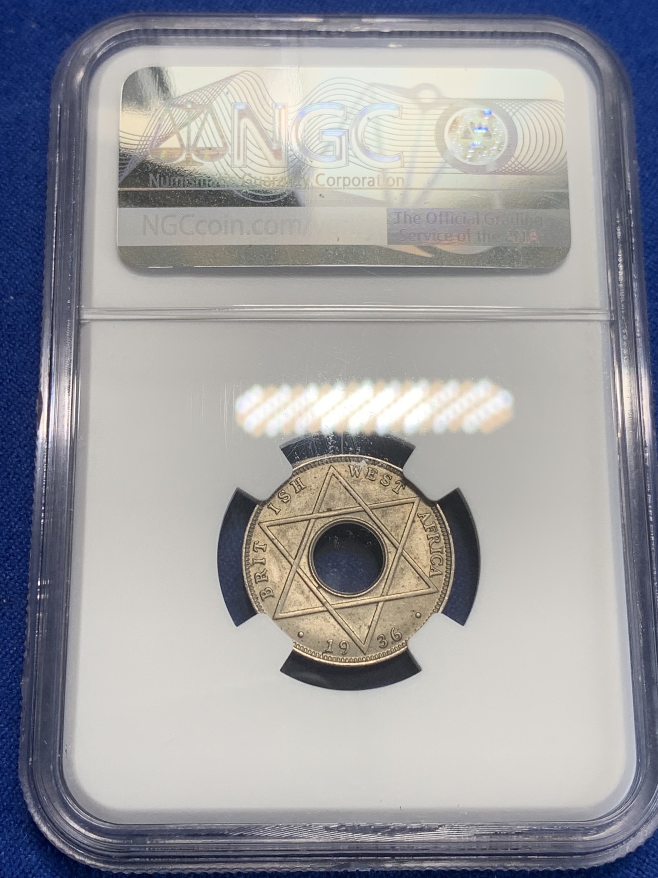 《竞宝斋》第209场-周日，周一 2场 (全场包邮) NGC-MS63 英属西非 1936年爱德华八世1/10便士