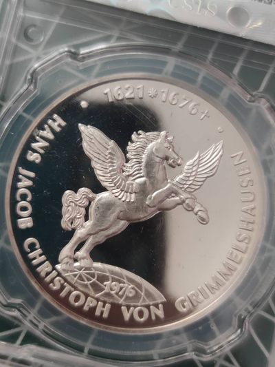 燕姐换藏第63拍 德国1976年飞马纪念精制银章