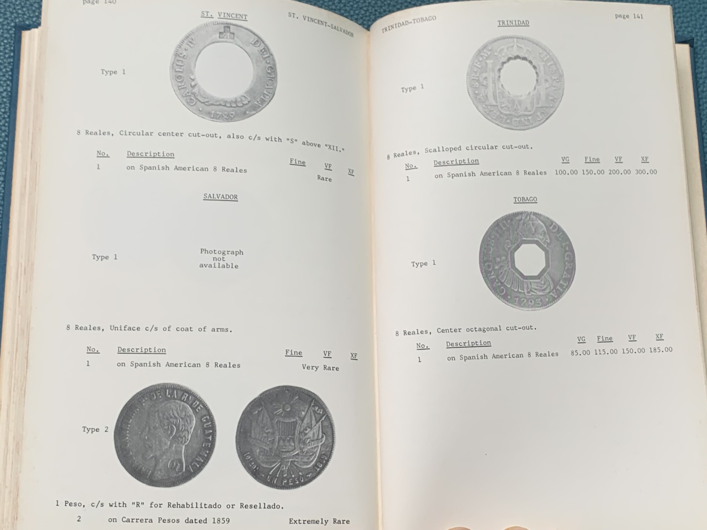 《竞宝斋》第209场-周日，周一 2场 (全场包邮) 新世界8里亚尔和比索目录(第一版布面精装) 141页
