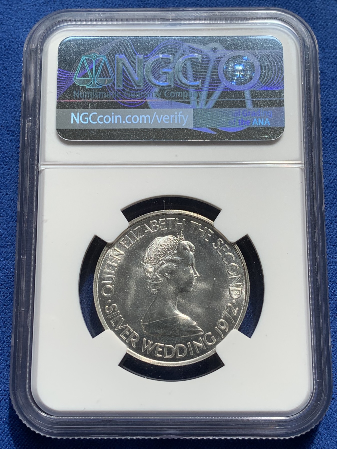 《竞宝斋》第209场-周日，周一 2场 (全场包邮) NGC MS66 泽西岛1972年 1镑银币 35周年纪念标签