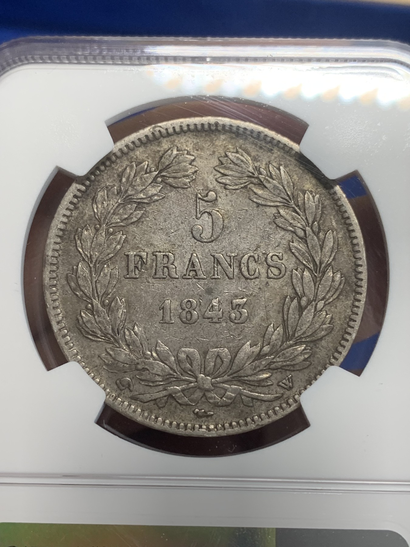 《竞宝斋》第209场-周日，周一 2场 (全场包邮) NGC-VF30 法国1843年 菲利普一世 5法郎大银币