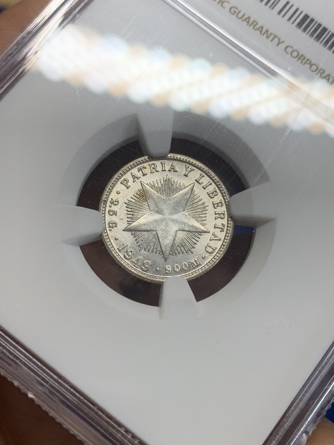 《竞宝斋》第209场-周日，周一 2场 (全场包邮) NGC-MS64 古巴 1949年 10分银币