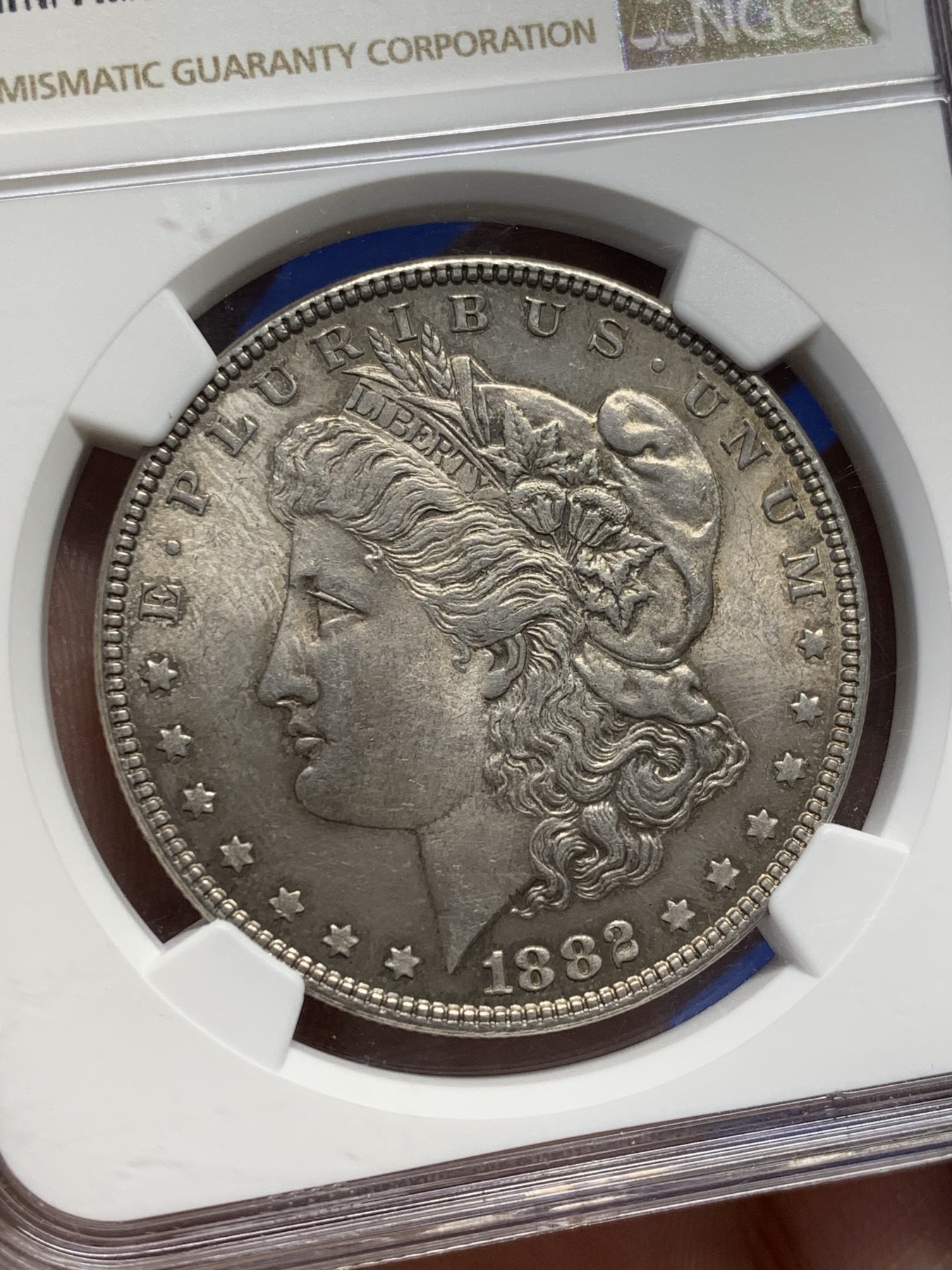 《竞宝斋》第209场-周日，周一 2场 (全场包邮) NGC MS63 美国1882年摩根银币，味道很舒服，很少见这种味道的摩根。