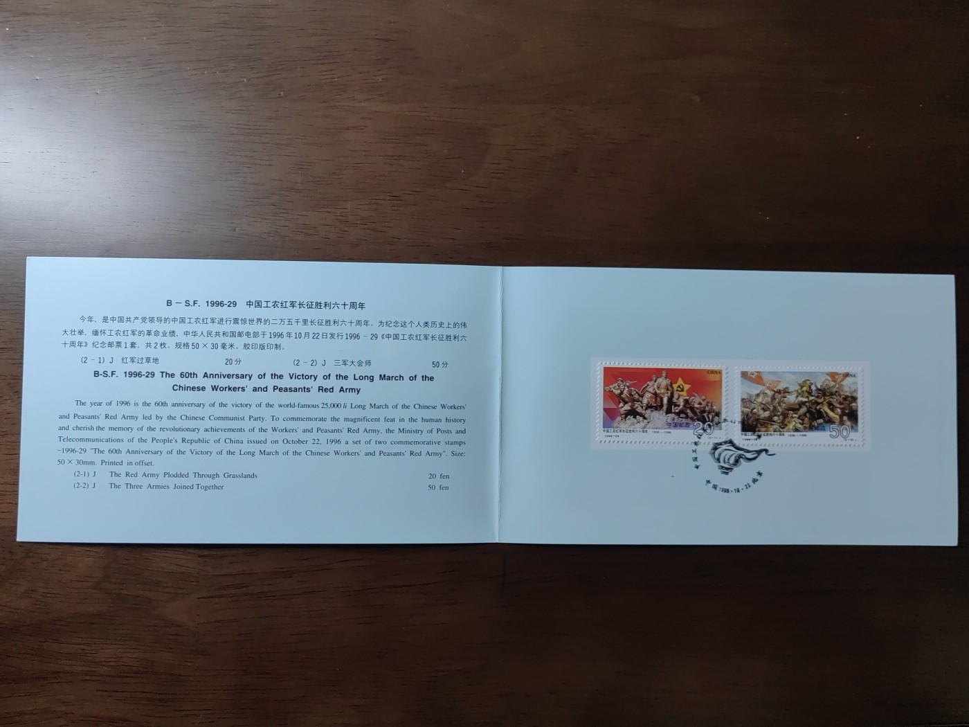 中国：纪念邮折专场（秒杀）第①⑦场 1996-29 中国工农红军长征胜利六十周年