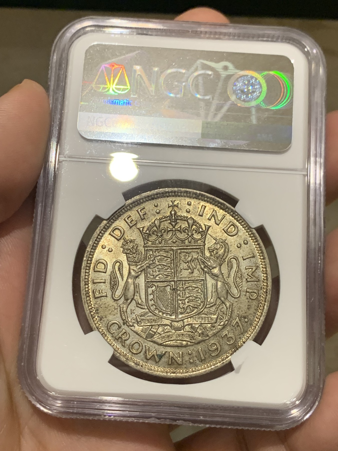 《竞宝斋》第209场-周日，周一 2场 (全场包邮) NGC-MS64 英国 1937年乔治六世登基克朗银币 比木马剑少一个量级的低估品种 高分难得