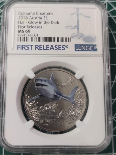 燕姐换藏第63拍 奥地利2018年夜光动物鲨鱼三欧元