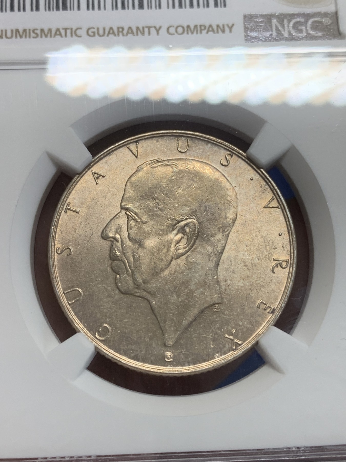 《竞宝斋》第209场-周日，周一 2场 (全场包邮) NGC-MS63 瑞典1938年 三百周年纪念 2克朗银币 MS少见