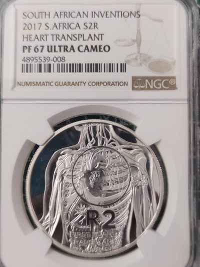 燕姐换藏第63拍 南非2017年心脏移植银币克劳斯获奖币