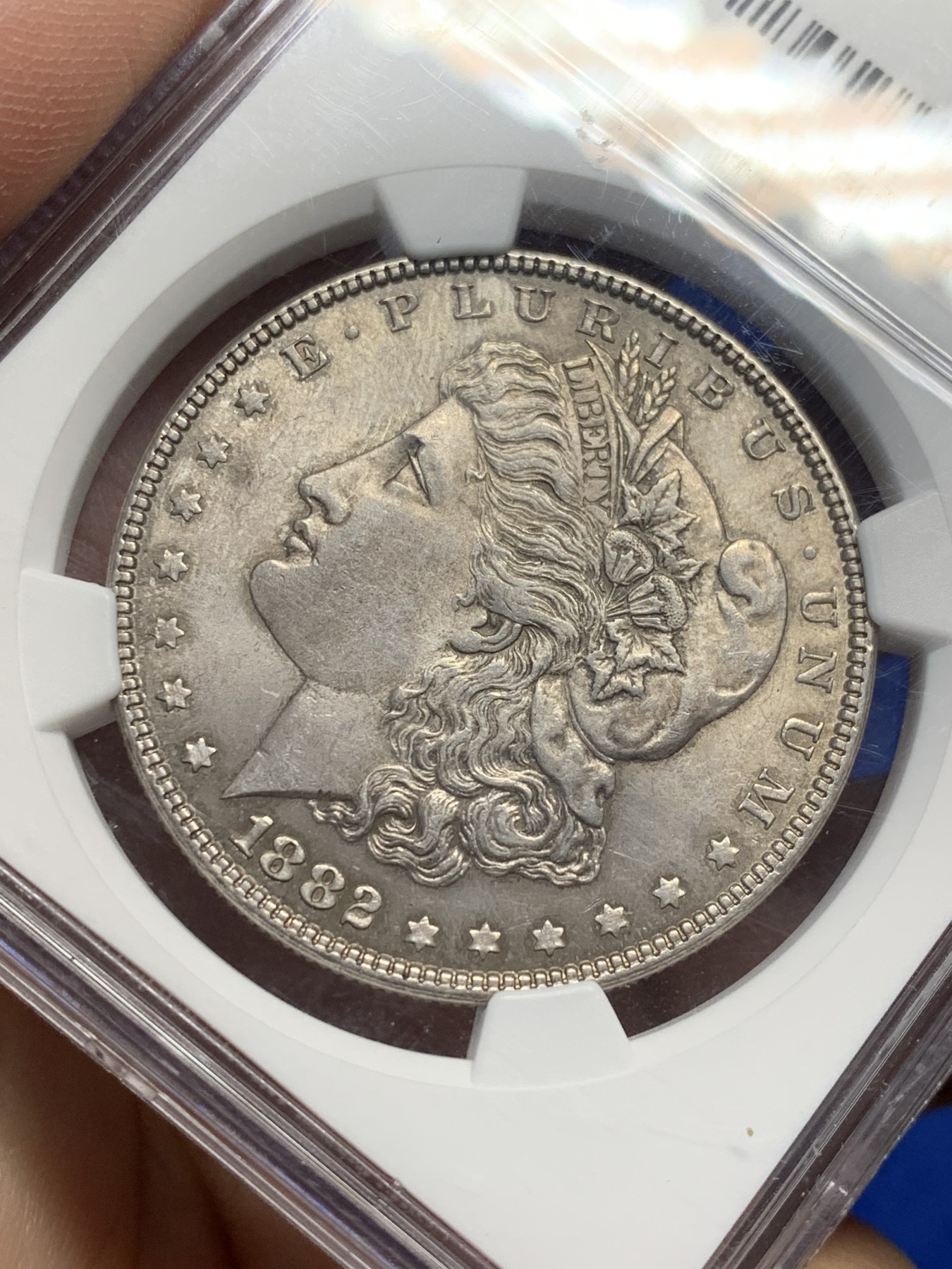 《竞宝斋》第209场-周日，周一 2场 (全场包邮) NGC MS63 美国1882年摩根银币，味道很舒服，很少见这种味道的摩根。