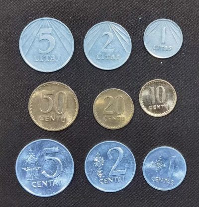 北京马甸外国币专卖微拍第108期，外国非贵金属纪念币，流通币专场，陆续上新，欢迎关注 - 1991年立陶宛首版流通套币