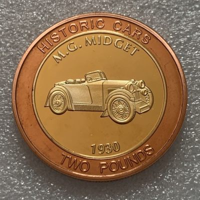 M.G.MIDGET 1930 名爵-侏儒 南乔治亚岛2010年“经典的汽车”镶嵌币 面值2镑  - M.G.MIDGET 1930 名爵-侏儒 南乔治亚岛2010年“经典的汽车”镶嵌币 面值2镑 