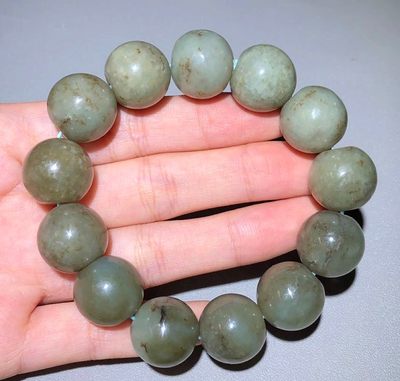 玉石翡翠玛瑙｜拍卖专场 和田玉老糖玉大颗粒手链｜13颗 每颗16mm