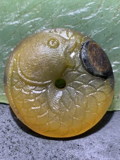 精美亚光高玉化原皮冻料天眼纹战国红玛瑙手工雕刻富贵有余平安扣一个 - 精美亚光高玉化原皮冻料天眼纹战国红玛瑙手工雕刻富贵有余平安扣一个