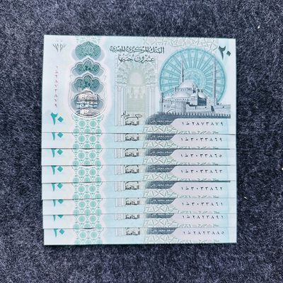 埃及2023年20镑塑料钞，1T首发冠+无47 - 埃及2023年20镑塑料钞，1T首发冠+无47