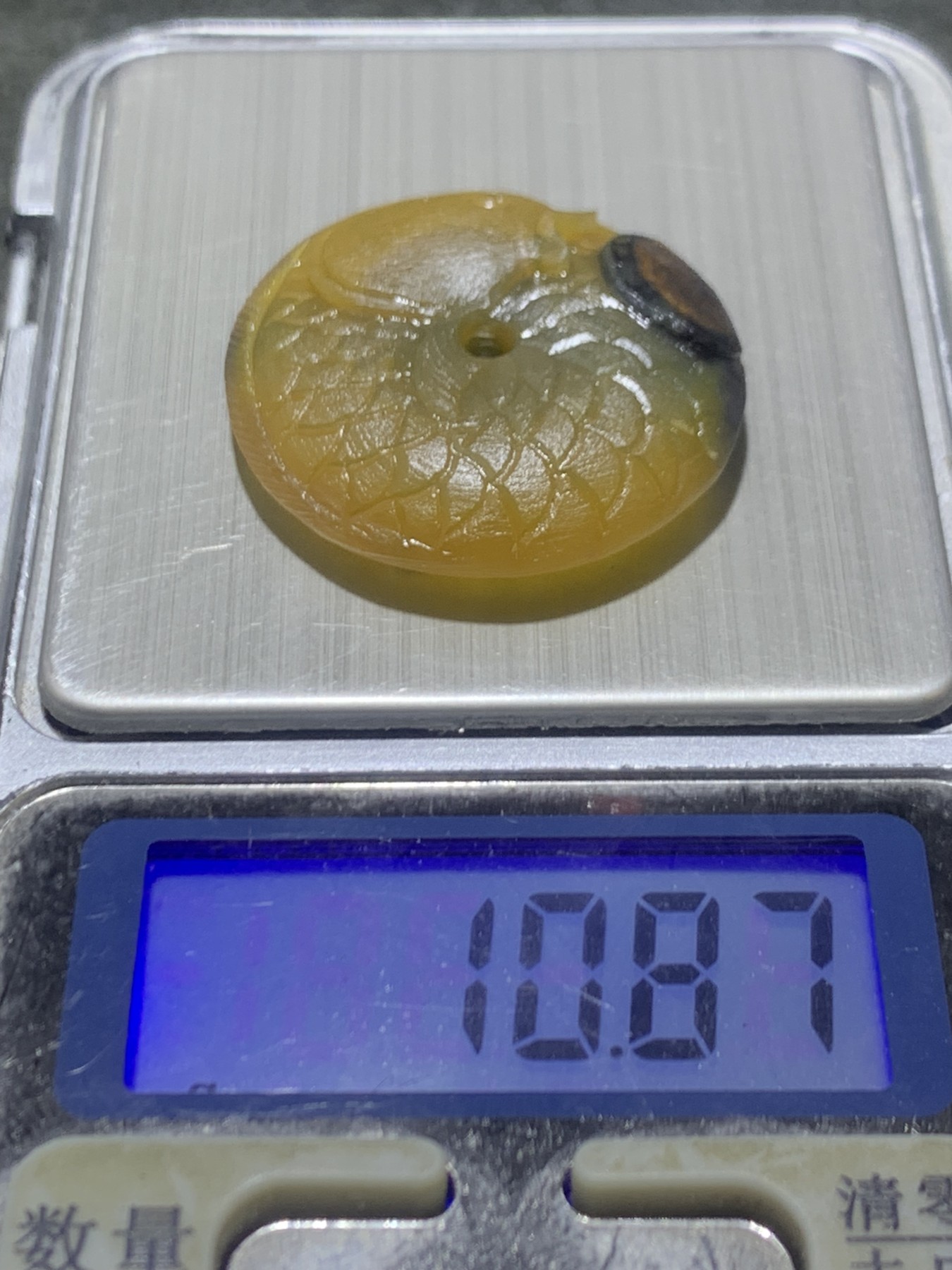 精美亚光高玉化原皮冻料天眼纹战国红玛瑙手工雕刻富贵有余平安扣一个