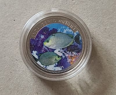 【币将精彩】世界钱币拍卖（2026-2-4） - 帕劳2011年海洋动物鱼类彩色纪念币镍币unc