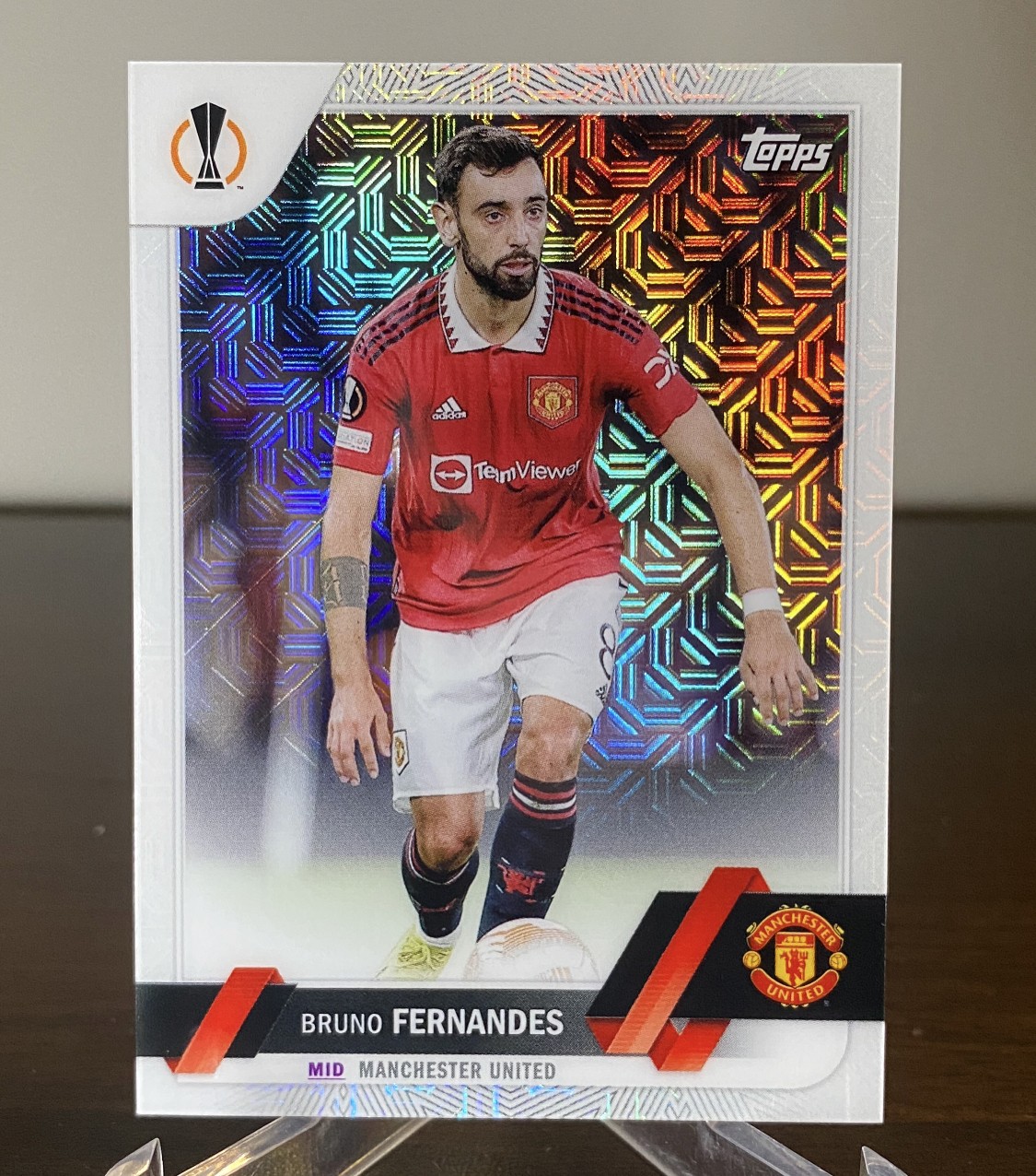 Topps球星卡 2022-23 Topps Chrome Bruno Fernandes B费 布鲁诺 费尔南德斯 银折 Mojo折 曼联 葡萄牙 欧联 日版 樱花