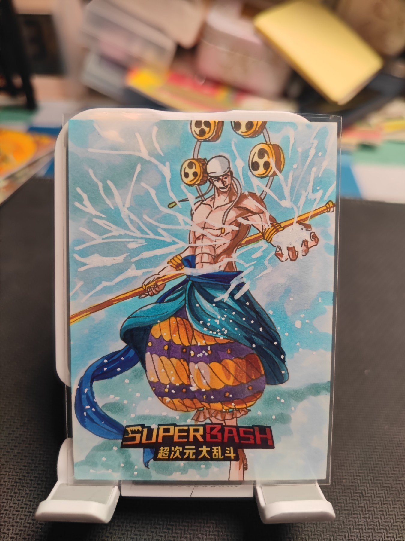 妖精的尾巴卡牌拍卖第四场 手绘卡一张，海贼王雷神，画师:luo-yz