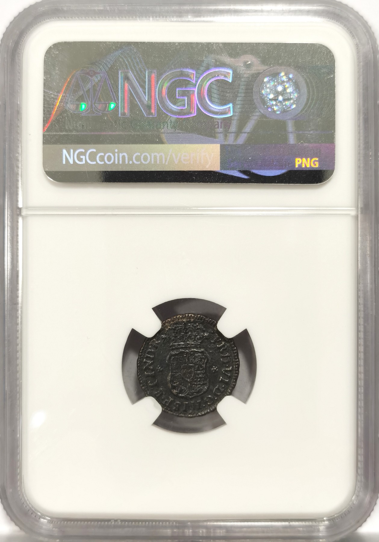 博洋堂世界钱币拍卖第140期（全场包邮） NGC XF 西属墨西哥1749年斐迪南六世地球双柱1/2Real银币，少见半里亚尔小地球，黑漆包浆，细节漂亮