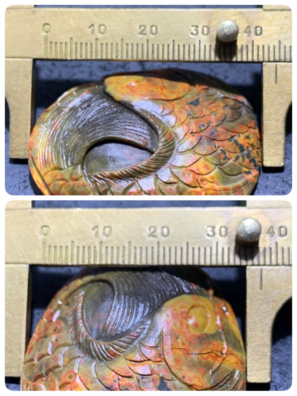 精美亚光原皮战国红玛瑙手工俏色巧雕鲤鱼打挺牌子一个