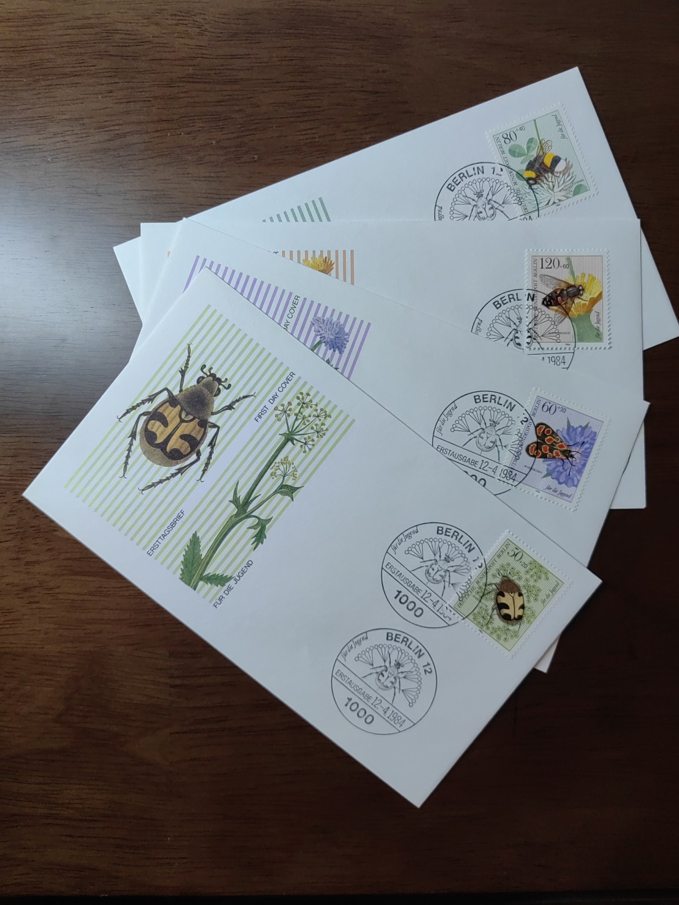 精选邮品专场（秒杀）第①⑨场 德国 西柏林1984年授粉昆虫 蜜蜂 动物 花卉 4全 