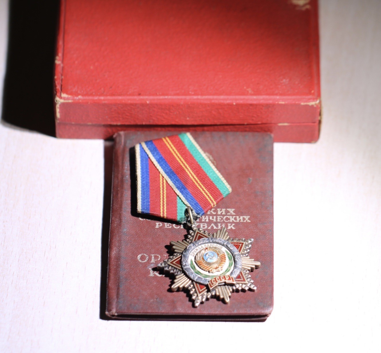 大猫徽章拍卖 第235期  苏联友谊勋章 带盒带证 珐琅完好