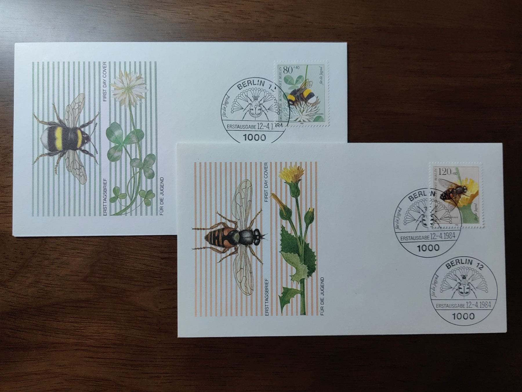 精选邮品专场（秒杀）第①⑨场 德国 西柏林1984年授粉昆虫 蜜蜂 动物 花卉 4全 