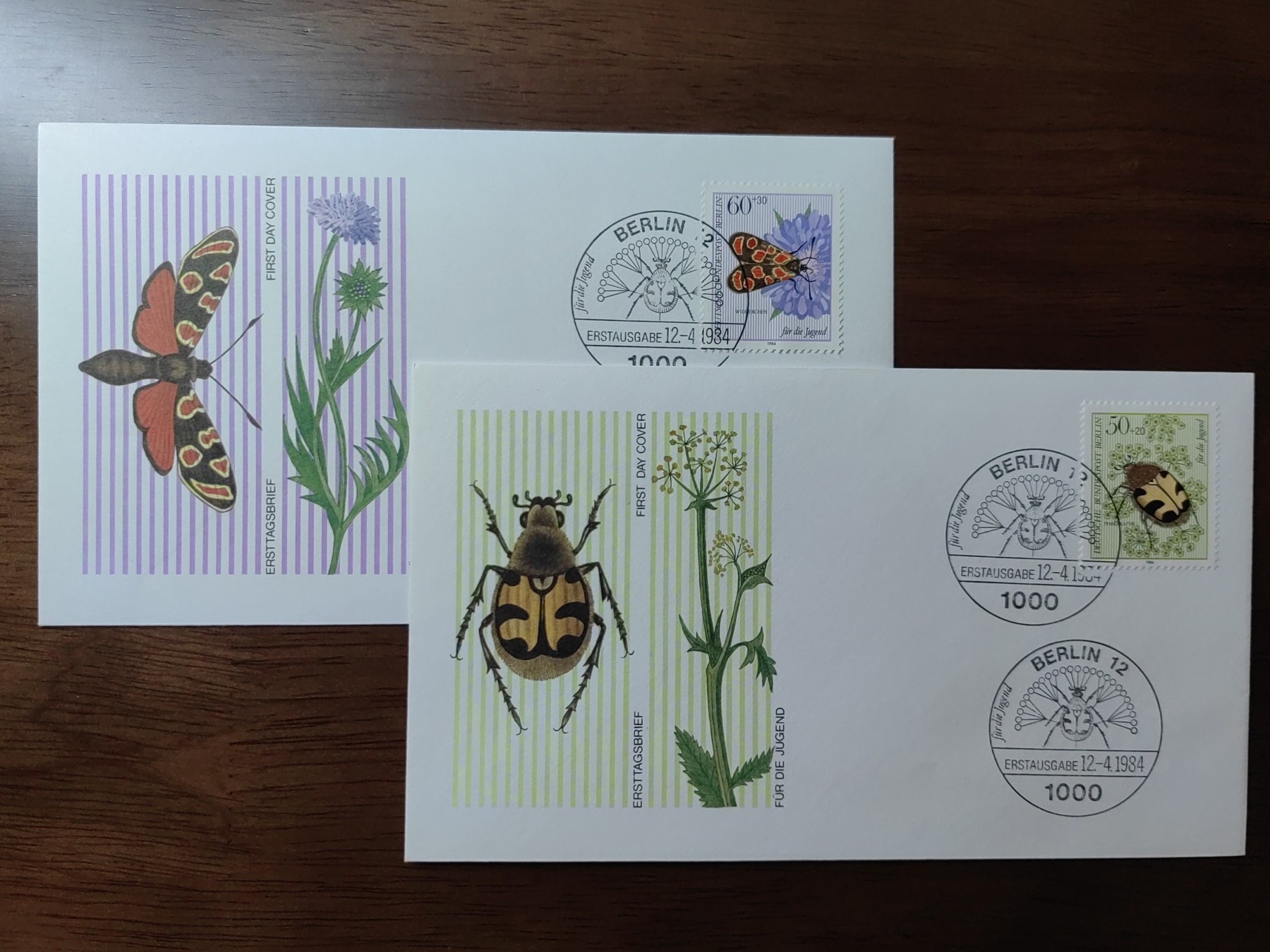 精选邮品专场（秒杀）第①⑨场 德国 西柏林1984年授粉昆虫 蜜蜂 动物 花卉 4全 