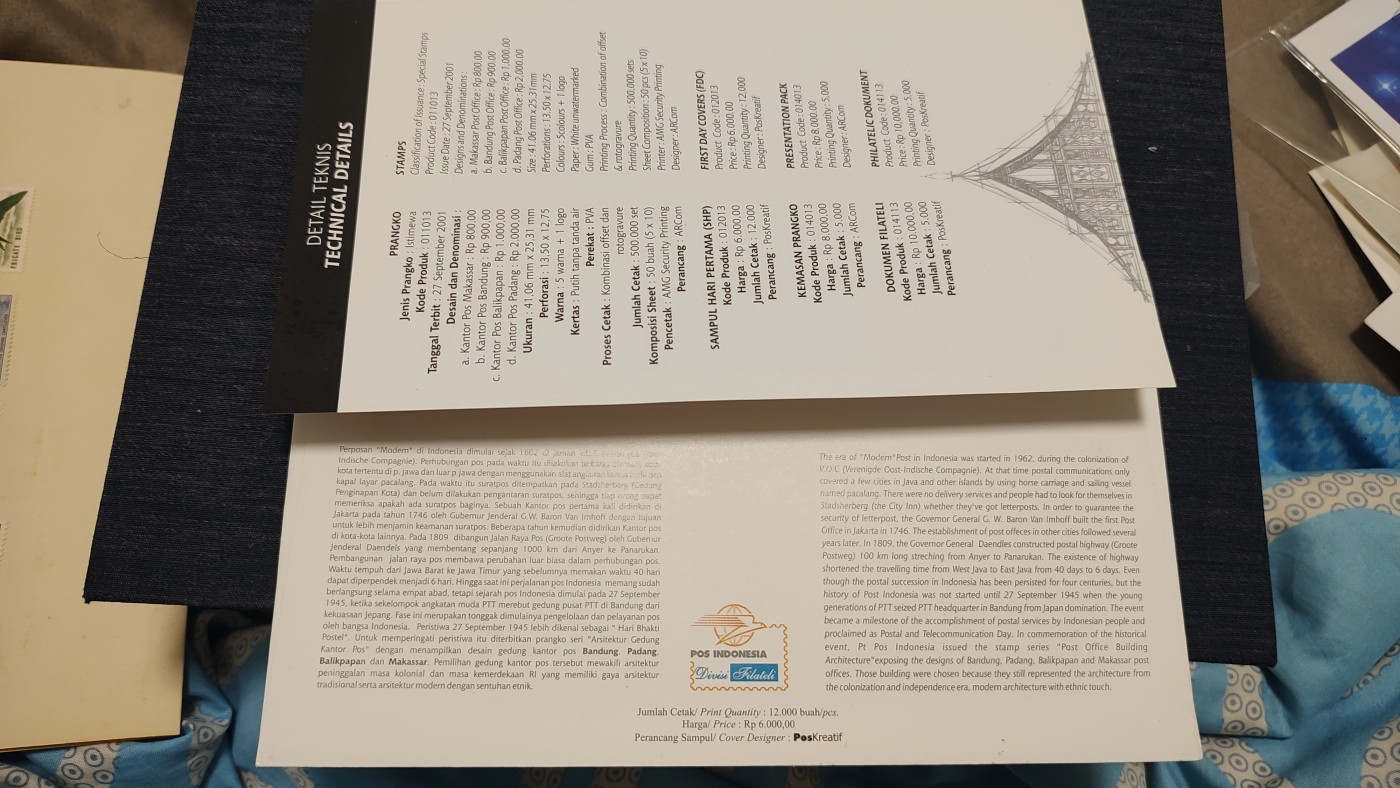 一月邮币社第七期拍卖国际邮票专场 2001年印度尼西亚小全张首日封