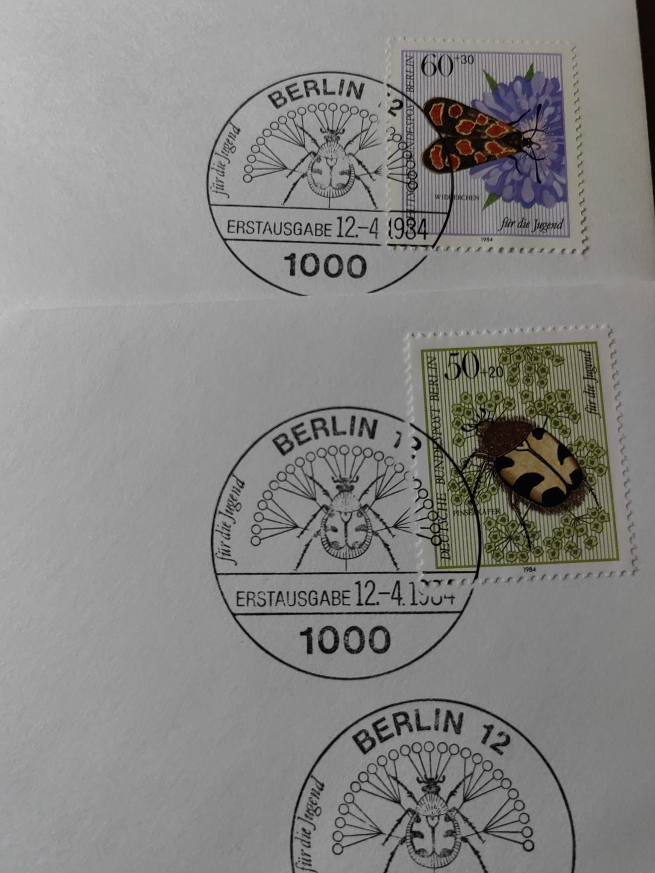 精选邮品专场（秒杀）第①⑨场 德国 西柏林1984年授粉昆虫 蜜蜂 动物 花卉 4全 