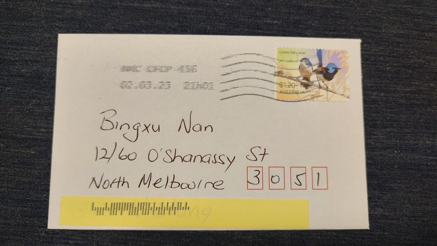 一月邮币社第七期拍卖国际邮票专场 澳大利亚1.2澳元鸟实寄封