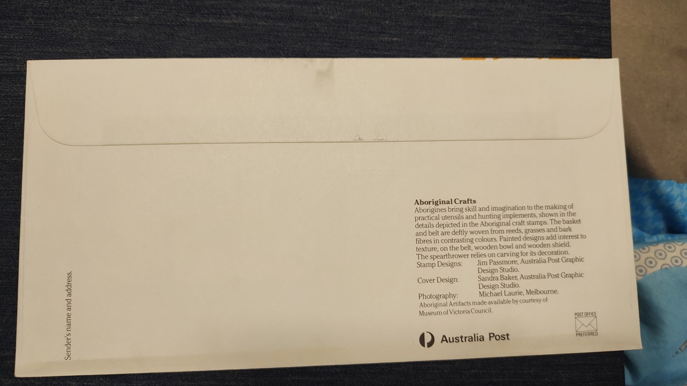 一月邮币社第七期拍卖国际邮票专场 1987年澳大利亚编织物套票首日封