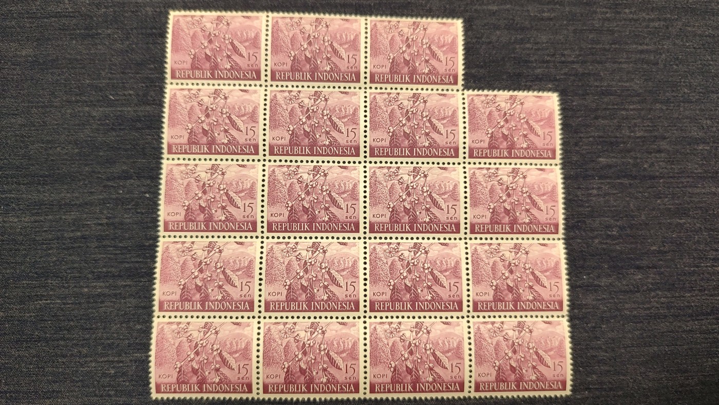 一月邮币社第七期拍卖国际邮票专场 印尼植物老新票19联