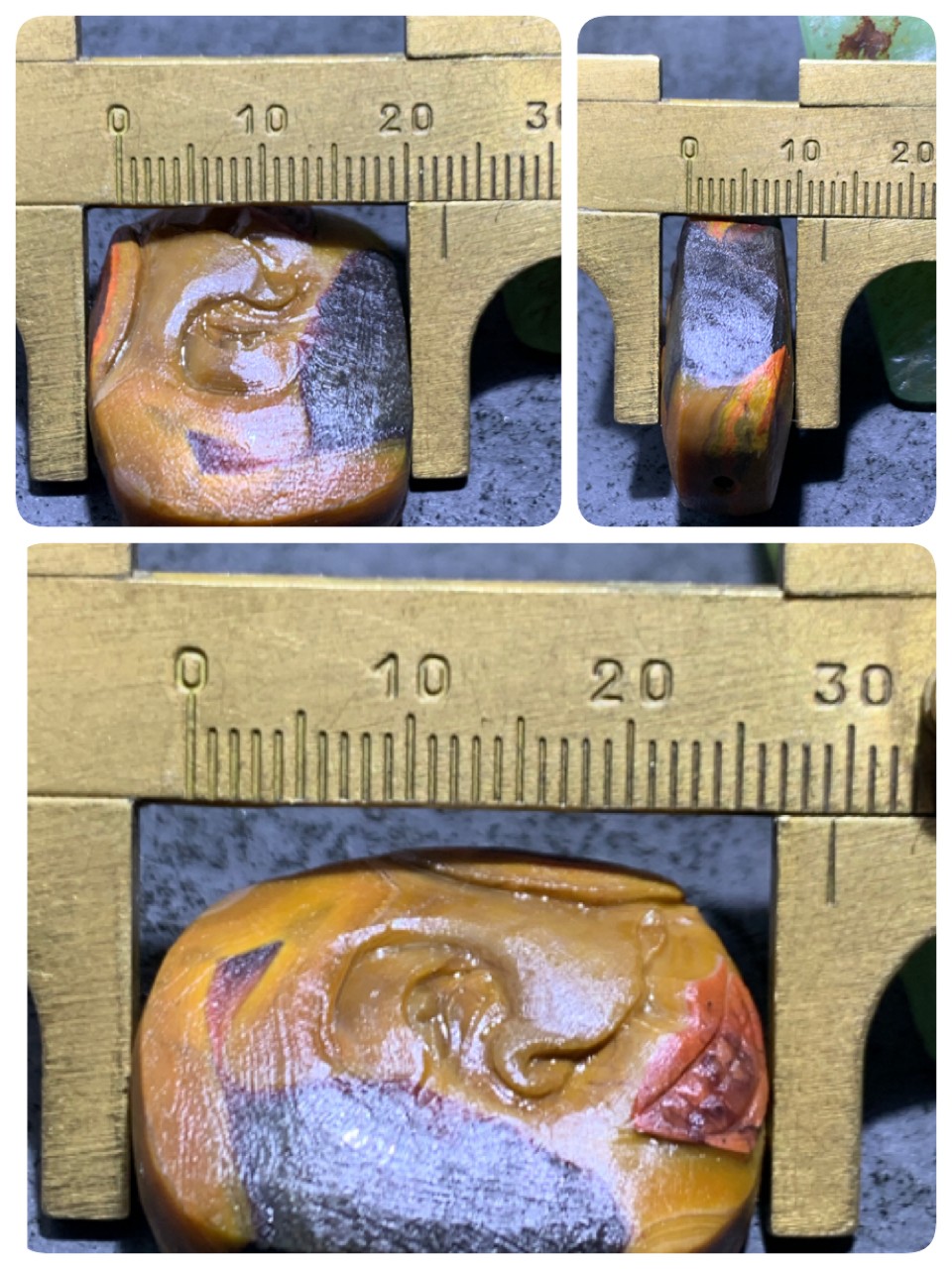 精美亚光原皮天眼纹战国红玛瑙手工俏色巧雕笑口常开板珠（背云，吊坠）一个！