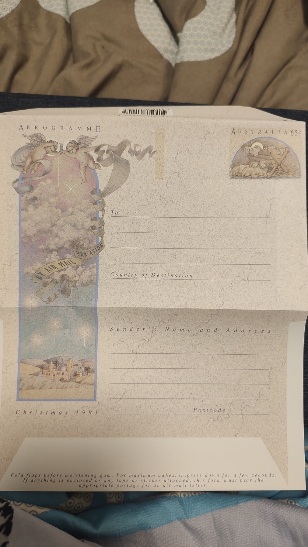 一月邮币社第七期拍卖国际邮票专场 澳大利亚新彩色天使航空邮简