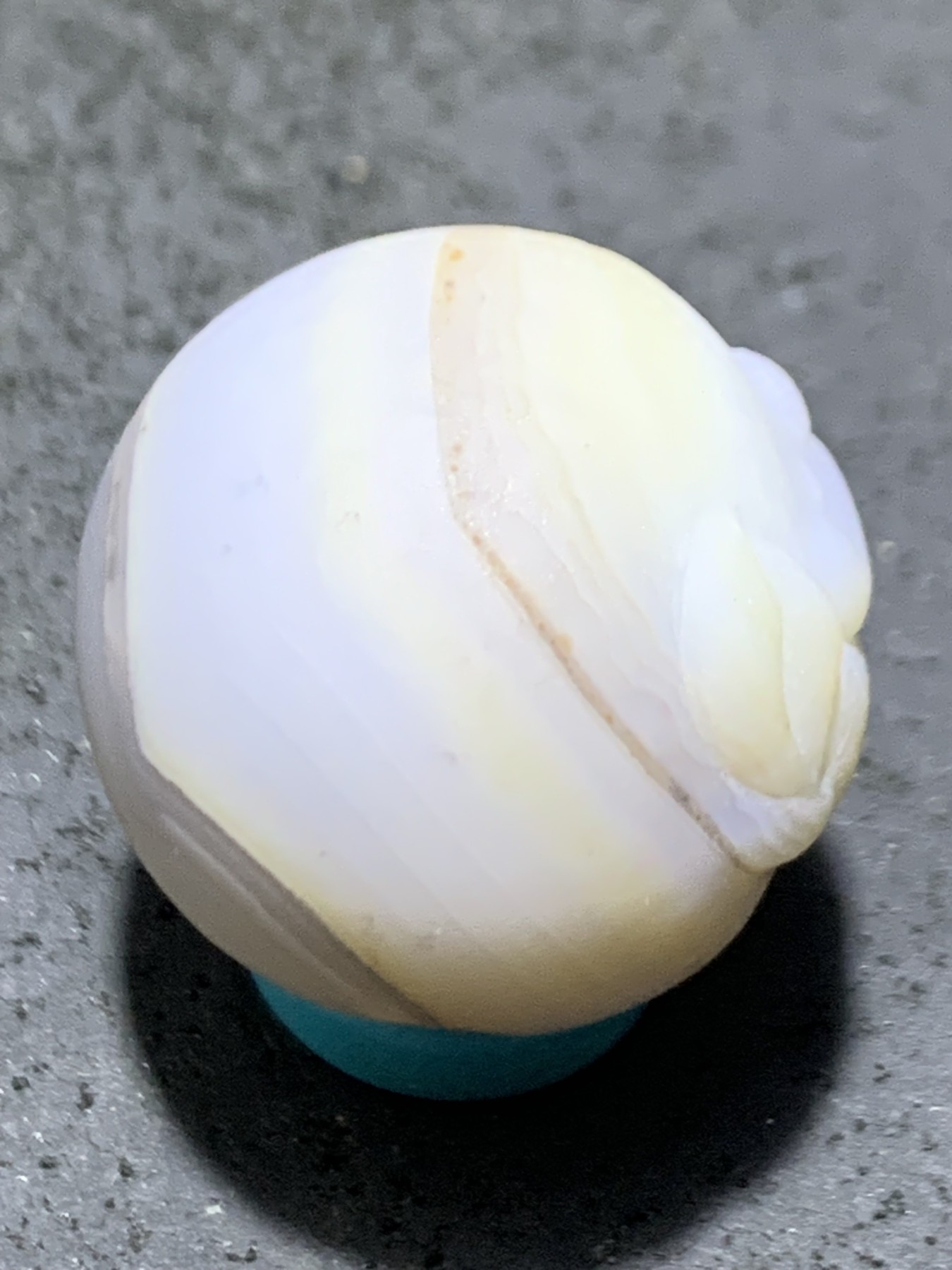 精美高玉化亚光海洋玉髓手工俏色巧雕花开见佛随形2.0圆珠一个
