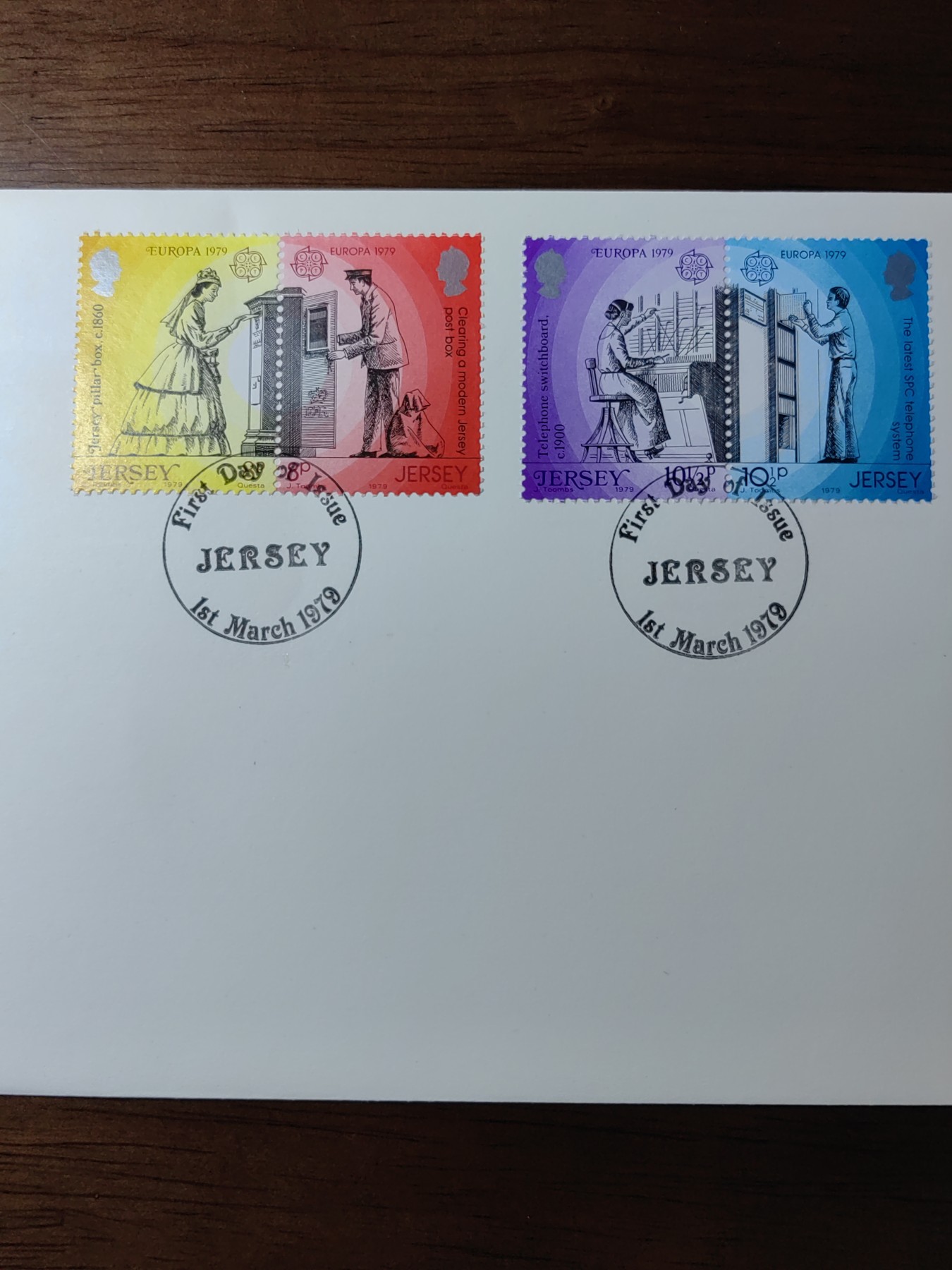 精选邮品专场（秒杀）第①⑨场 泽西1979年 电话交换台 邮筒 邮递员 邮票4全