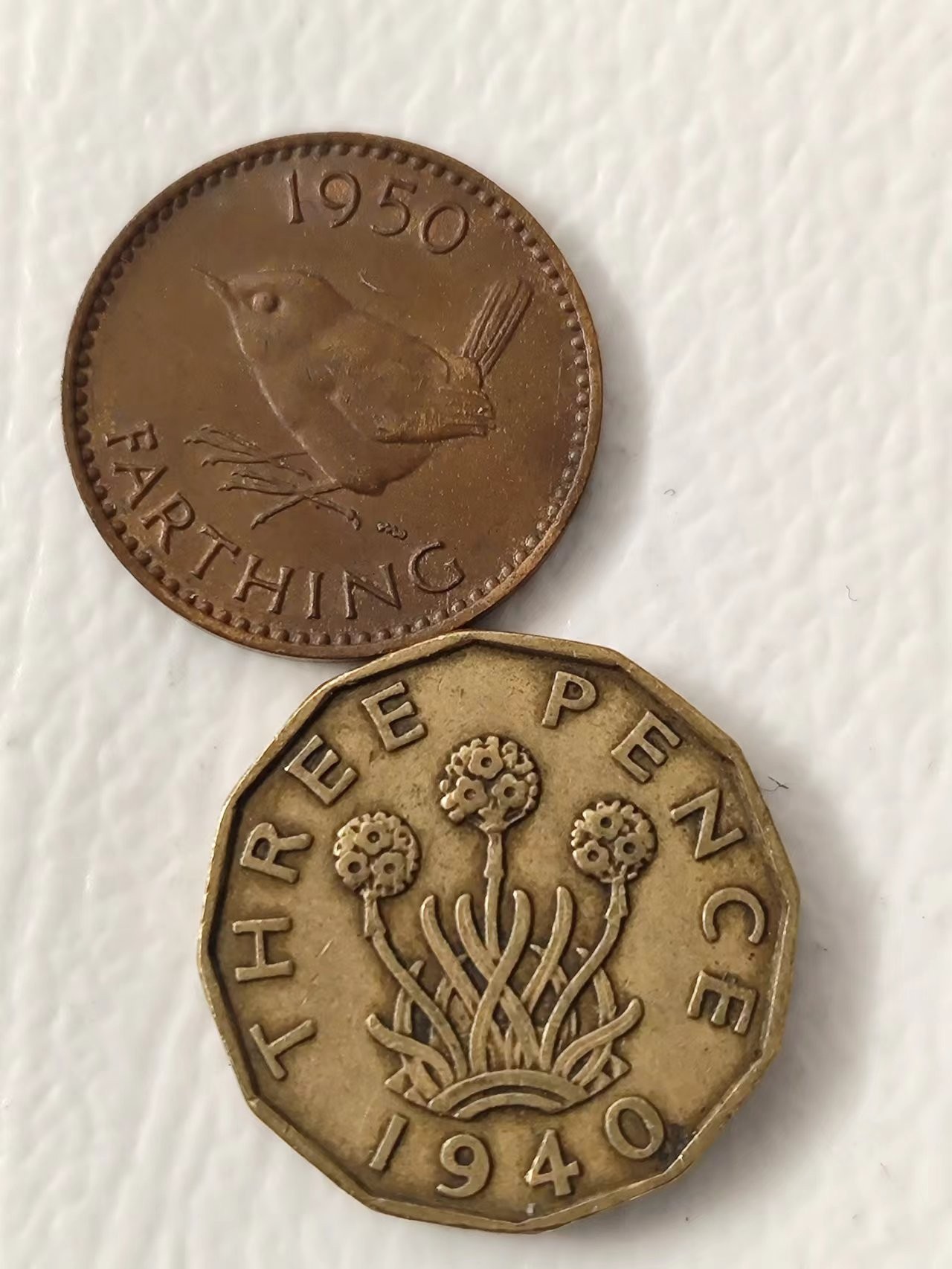 FCO-6-散币-小直径币 乔治六世英国1950年1法新和1940年3便士