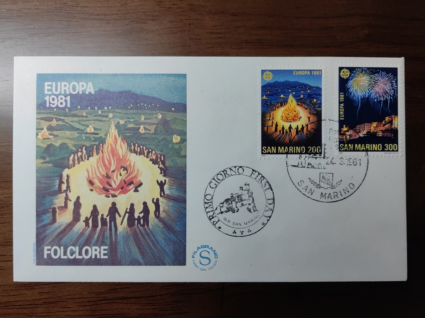 精选邮品专场（秒杀）第①⑨场 圣马力诺1981年 欧罗巴 民间舞蹈 圣约瑟节 烟花篝火 2全