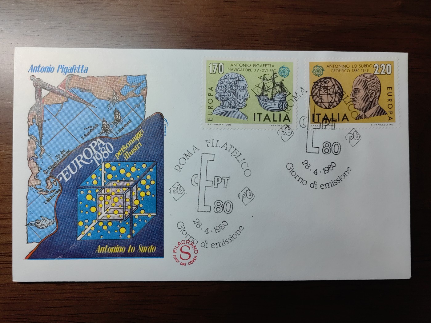 精选邮品专场（秒杀）第①⑨场 意大利1980  航海家&地球物理学家