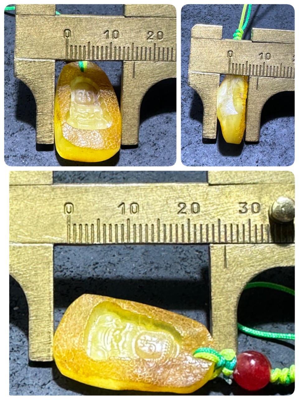 精美天然乌克兰蜜蜡原石雕刻宝宝佛手机挂件(包挂)一个