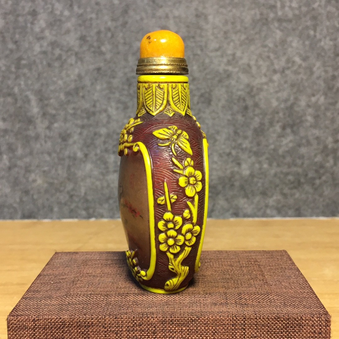 琉璃雕刻内画鼻烟壶， 琉璃雕刻内画鼻烟壶，